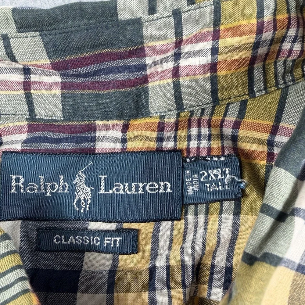 Polo Ralph Lauren Classic Fit Shirt Mens 2XT Tall Plaid Button Down Cotton